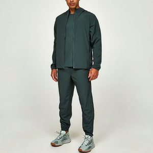 ชุดแจ็คเก็ตกันลมแบบมีฮู้ดสำหรับฤดูหนาว สีพื้น ผ้าโพลีเอสเตอร์/คอตตอน ไซส์ใหญ่พิเศษ สำหรับวิ่งออกกำลังกาย  ชุดวอร์มกีฬาผู้ชาย - Product Image 1