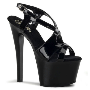 Sandali Neri con Punta Aperta per Crossdressing, <span class=keywords><strong>Tacco</strong></span> Sottile <span class=keywords><strong>17</strong></span> cm, Piattaforma Sexy Fetish, Moda Estiva, Tacchi Alti per Pole Dance, Taglie Grandi - Product Image 4