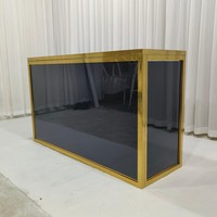 Comptoir de bar pliable en acrylique avec structure en acier inoxydable doré