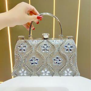 Bolso de Mano Vintage <span class=keywords><strong>para</strong></span> Mujer 2026, Bolso Floral con Cuentas y Pedrería, Bolso de Mano con Asa de Metal <span class=keywords><strong>para</strong></span> Fiesta de Bodas, Bolso Vintage Brillante - Product Image 5