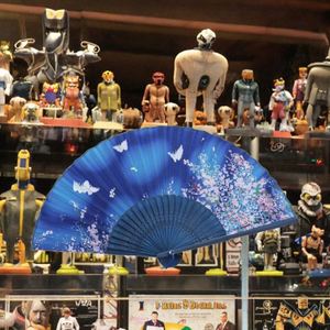 Éventails pliants personnalisés avec logo, design floral, art populaire traditionnel, amour, pour la décoration intérieure écologique – Vente en gros - Product Image 3