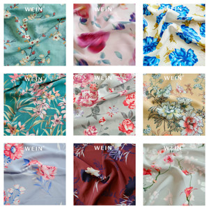 새로운 B28 다크 시안 그린 패턴 코시보 100% 폴리에스터 크레이프 정전기 방지 프린트 원단 (여아 웨딩드레스용) - Product Image 6