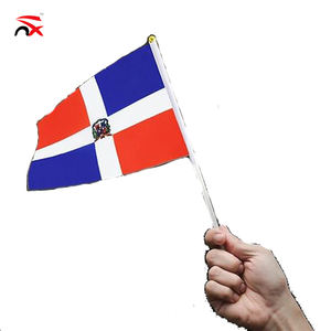 Drapeau à agiter à la main de la République Dominicaine, 14*21cm, avec mât en plastique, pour la célébration de la Fête Nationale - Vente en gros - Product Image 5
