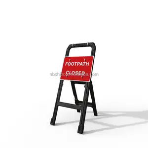450 mm Road centre Stackable sign faces reflective Traffic Warning Frame Stanchion Signs Road Closed Sign with Stanchion