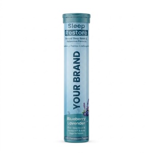 Comprimés effervescents OEM pour le sommeil, favorisant la relaxation et la qualité du sommeil, saveur myrtille et lavande - Product Image 1