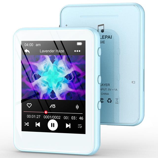 2.4" Full Touch Screen MP3 Player, Digital Audio Player with Speaker, Type-C, FM Radio, Recorder, FLAC, Easy Use