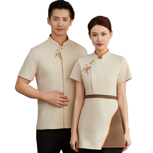 Modern Restaurant Waiter Uniform Polo Oversized Work Shirt Mens Black Waitress Polo Shirt Short Sleeve Country Work Shirts - Product Image 1