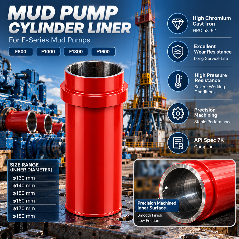 Oilfield Drilling Pump Cylinder Liner Bimetal Fluid End Spare Parts ...