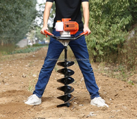 Tarière thermique haute puissance avec trépan en alliage d'acier au tungstène pour un forage rapide, la plantation d'arbres, l'installation de poteaux de clôture et la pêche sur glace
