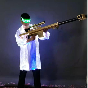 LED Illuminated Hooded Coat Colorful Fiber <b>Optic</b> Garment Unisex Long Sleeve For <b>Bars</b> Nightclubs Performances - Product Image 4