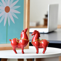 Wuyang céramique Tang Ma décoration porcelaine charme artisanat salon entrée meuble TV bijoux bureau cheval rouge