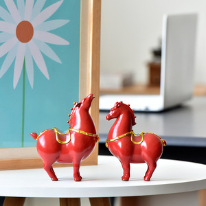 Wuyang ceramica Tang Ma decorazione porcellana charm artigianato soggiorno ingresso TV cabinet gioielli scrivania cavallo rosso - Product Image 4