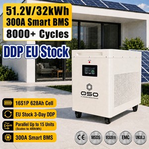 Batería de Litio QSO Eu Stock 32Kwh, Sistema de Almacenamiento de Energía 30kwh Todo en Uno, Mejor ESS 4nrgy 32Kw 32 Kw <span class=keywords><strong>KWH</strong></span>, Paquete Completo de Baterías de 51.2V Mb56 48V - Product Image 1