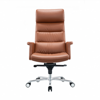 Chaise de bureau ergonomique en cuir à prix direct usine, chaise de direction inclinable avec réglage de la taille et rotation.