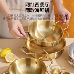 Olla de sopa de acero inoxidable de 1.1L-2L con doble asa, resistente al calor, para mariscos, hot pot, porciones individuales y cocción de fideos - Product Image 4