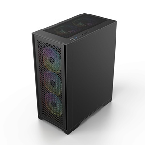 ATX-funda de ordenador para videojuegos, con Panel de red de hierro de vidrio templado lateral, Torre media para Gamer - Product Image 3
