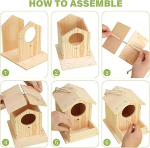 Diy Houten Vogelhuispakket Voor Kinderen Van 4 Jaar-Bouw En Schilder Je Eigen Vogelvoeder Met Verf En Penselen, Creatief Tuinproject - Product Image 3