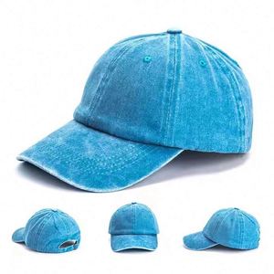 Wholesale Blank Washed Unstructured Low Profile Dad Hat <b>Custom</b> Logo Cotton Plain Strapback Vintage Baseball Cap - Product Image 2