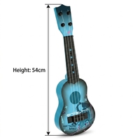 Wholesale Musical Instrument Children Toy Hollow Body 4 String Round Hole Silhouette Acoustic Ukulele for Music Learning
