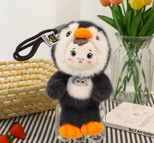 Porte-clés en peluche mignon de dessin animé, figurine animalière (Panda, Lapin, Grenouille, Éléphant, <span class=keywords><strong>Lion</strong></span>, Pingouin), mini pendentif de sac à dos en peluche, cadeau - Product Image 6