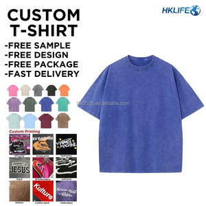 Wholesale 100% Cotton Knitted Washed Heavy <b>Weight</b> T-Shirt Heat-Transfer Printed Black Regular Fit Men's Solid Street Style - Product Image 3