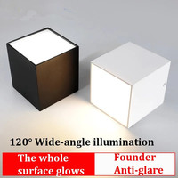 Spot de plafond en cube LED 9W 12W 15W 20W 25W 30W monté en surface pour éclairage de descente COB dans le couloir de la chambre