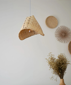 Handmade Woven <b>Bamboo</b> Pendant <b>Light</b> Rustic Cone Lamp <b>Shade</b> Natural Rattan Hanging Lamp Eco Friendly Home Decor - Product Image 4