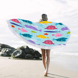 <span class=keywords><strong>Serviette</strong></span> <span class=keywords><strong>de</strong></span> plage ronde à pampilles en microfibre <span class=keywords><strong>Serviette</strong></span> <span class=keywords><strong>de</strong></span> bain châle <span class=keywords><strong>de</strong></span> surf absorbante à séchage rapide moderne - Product Image 1