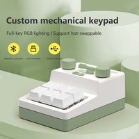 Keyboard Mekanik Nirkabel Multi-Fungsi Baru dengan Lampu Latar RGB 2.4G+BT+Type-C untuk Permainan Genggam, Keypad Kustom, USB Plug and Play, Copy