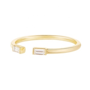 Gemnel di alta qualità aperto regolabile baguette anello in <span class=keywords><strong>argento</strong></span> sterling 925 - Product Image 2