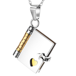 <span class=keywords><strong>Collana</strong></span> pendente in acciaio inossidabile libro <span class=keywords><strong>di</strong></span> apertura e chiusura libro in stile amore personalizzato in stile - Product Image 2