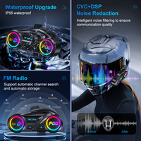 Casque Intercom Moto Y13 PRO Double Chipset 6.0, Casque Audio Sans Fil BT, Partage de Musique, Effet Lumineux Mixte, Radio FM