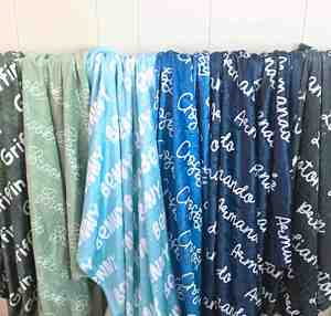 Couverture personnalisée pour poussette ou lit bébé, style bohème, en minky, avec monogramme et nom personnalisé, idéale pour un cadeau - Product Image 2