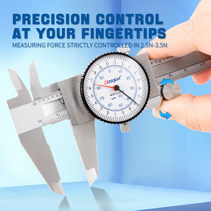 Dasqua Hoge Precisie Schokbestendige Inch Metrische Combinatie 0-150Mm Wijzerplaat Schuifmaat 6 Inch Wijzerplaat Kalibrador - Product Image 5