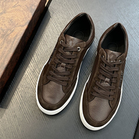 Chaussures de skate décontractées pour hommes, style luxe, artisanat original, en cuir véritable, à lacets, baskets quotidiennes, chaussures plates toutes saisons, artisanat original