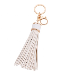 Sang Trọng Trọng Trọng Lượng Nhẹ Xe Key Ring Chủ Hợp Kim & PU Da Tua Với Túi Mặt Dây Chuyền Cho Phụ Nữ - Product Image 2
