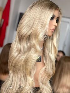 2024 invierno nuevo tímido superventas Invisible HD 13*5 Patchwork cabello humano platino peluca rubia para alopecia pérdida de cabello promedio mujeres - Product Image 4