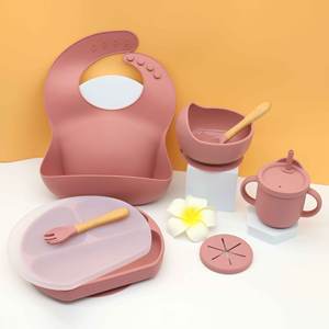 Juego de alimentación de bebé de silicona con forma de animal al por mayor bloqueadores de gato para niños personalizados con ventosas para juegos de alimentación de bebé - Product Image 1