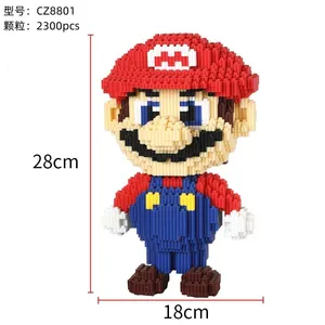 Super Mario miniature small particle building blocks children's high Difficult puzzle toy Mario blocks Figure Toys