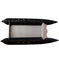 Bateau pneumatique à double coque pour 2 personnes, robuste, léger, résistant à l'usure, en PVC, bateau écologique noir pour patrouille sur lac et rivière