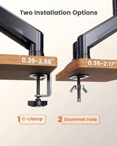 Soporte para Dos Monitores de hasta 32 Pulgadas, Cada Brazo Soporta un Máximo de 22 Libras, Soporte para Dos Monitores con Sistema de Resorte de Gas - Product Image 5