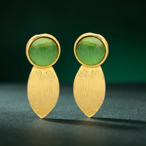 Pendientes Colgantes de Latón Hechos a Mano, Chapados en Oro, con Piedras Preciosas, Estilo Étnico Bohemio, para Compromiso y Fiestas - Product Image 2