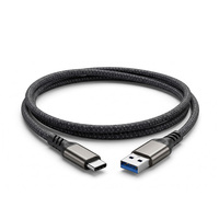Câble USB-A vers USB-C tressé de 0,5 m avec coque métallique, charge rapide QC, cordon de charge court Type-C, prise en charge du logo personnalisé, vente en gros