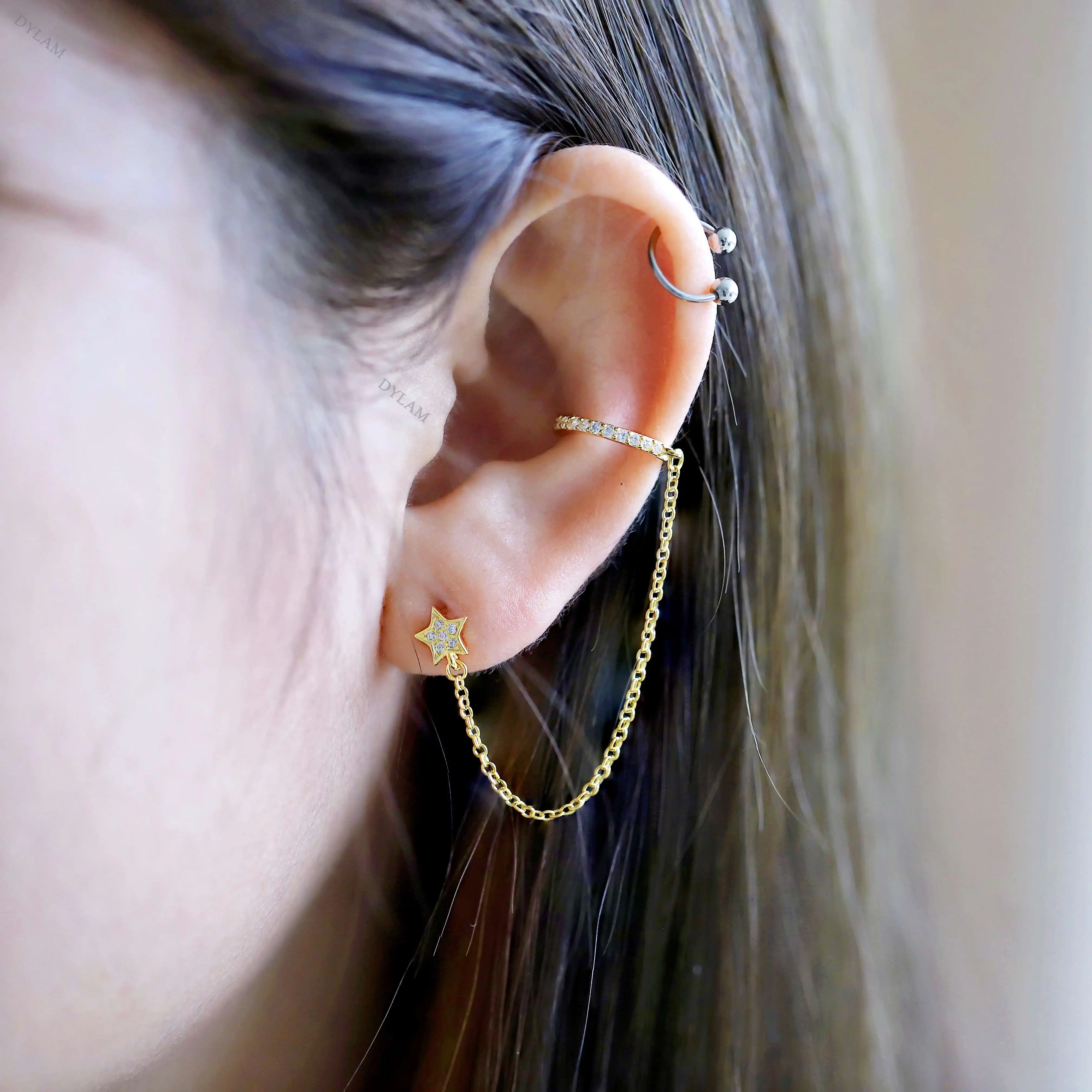 Delicate Ear Stud Sapphire Crystal Brinco Trendy Fashion Statement Earrings KS