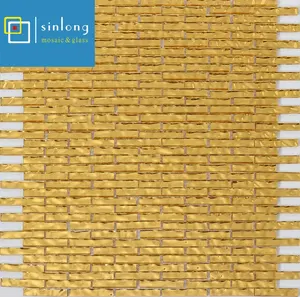 <strong>20x20</strong> gold <strong>color</strong> glass mosaic <strong>tile</strong> for kitchen - Product Image 1