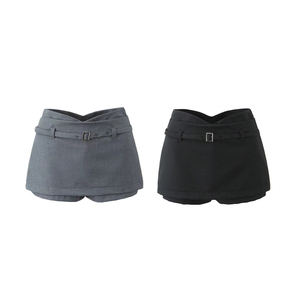 SHENZHU Nouvelle Collection Printemps 2026 <span class=keywords><strong>Jupe</strong></span>-Short Moulante Sexy à Taille en V avec Ceinture Anti-Exposition et Ornements, Style Doux et Audacieux 1550 - Product Image 1