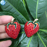 Clip de chaussure détachable en strass, style fraise, plaqué or, accessoires de chaussures en cristal