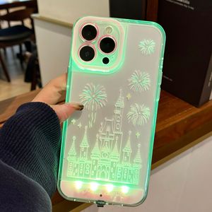 Nouveau <span class=keywords><strong>château</strong></span> <span class=keywords><strong>de</strong></span> feux d'artifice fantaisie lumineux adapté pour Apple 16Promax étui <span class=keywords><strong>de</strong></span> téléphone portable appel entrant Flash paquet complet Anti-chute - Product Image 3