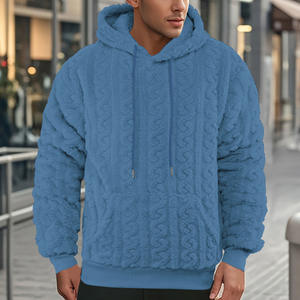 เสื้อฮู้ดผู้ชายผ้าแจ็คการ์ดขนเท็ดดี้บุขนด้านใน ป้องกันขนร่วง มีกระเป๋า เหมาะสำหรับใส่พักผ่อน - Product Image 3