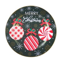 Plateau de service en plastique StarLuckINT de 13 pouces, design personnalisé, pour desserts et gâteaux de Noël, assiette de présentation